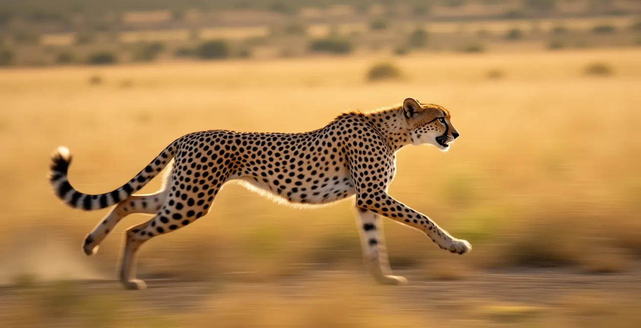 Gepard in vollem Sprint mit künstlerischer Bewegungsunschärfe