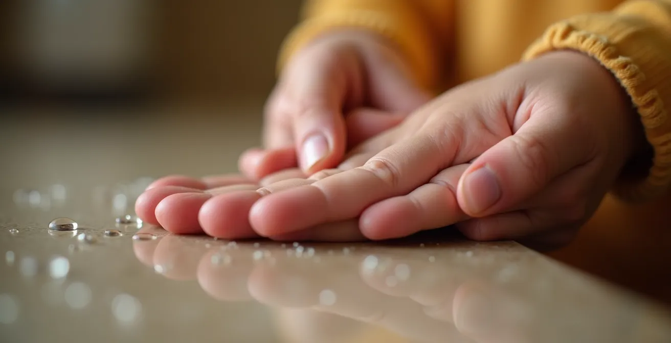 Früherkennung von Dehydration bei Kindern auf Safari durch Prüfung der Hautelastizität an der Hand.