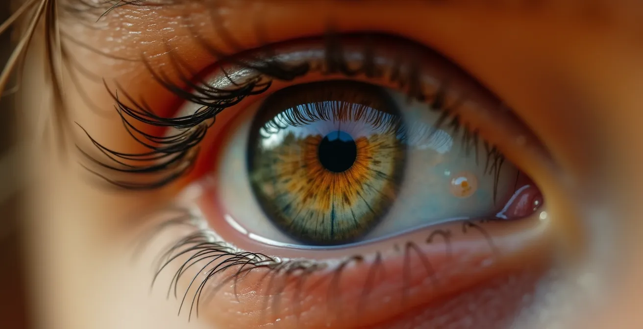 Nahaufnahme eines Kindes, das konzentriert eine Elefantenmutter mit Kalb beobachtet