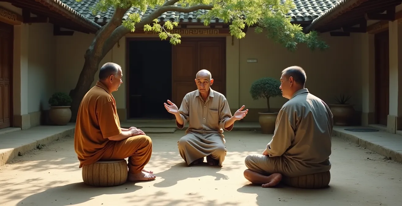 Guide als kultureller Vermittler zwischen Reisenden und Einheimischen in respektvoller Gesprächssituation