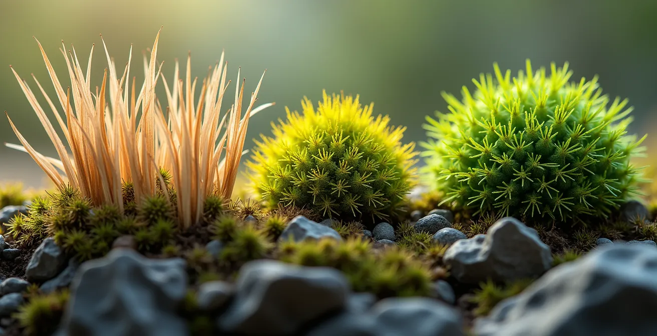 Vertikale Darstellung der verschiedenen Vegetationszonen vom Savannengrasland bis zum Gletscher