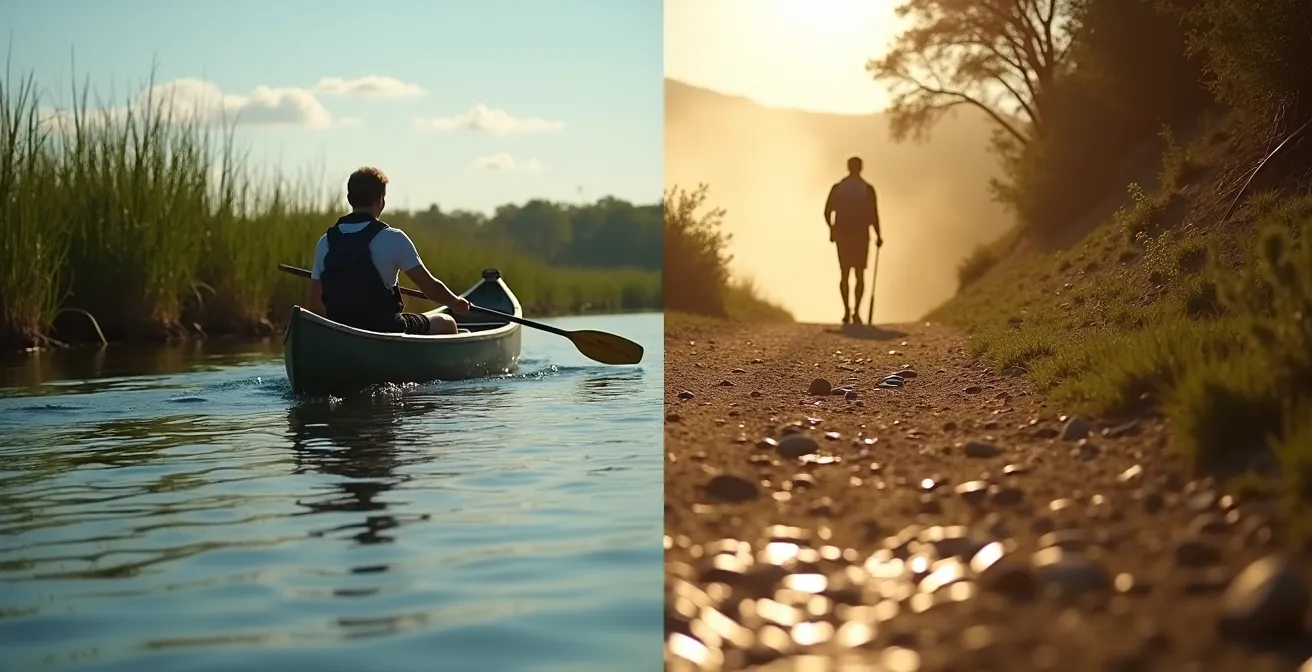 Vergleich zwischen Kanufahrt und Wandersafari in Afrika